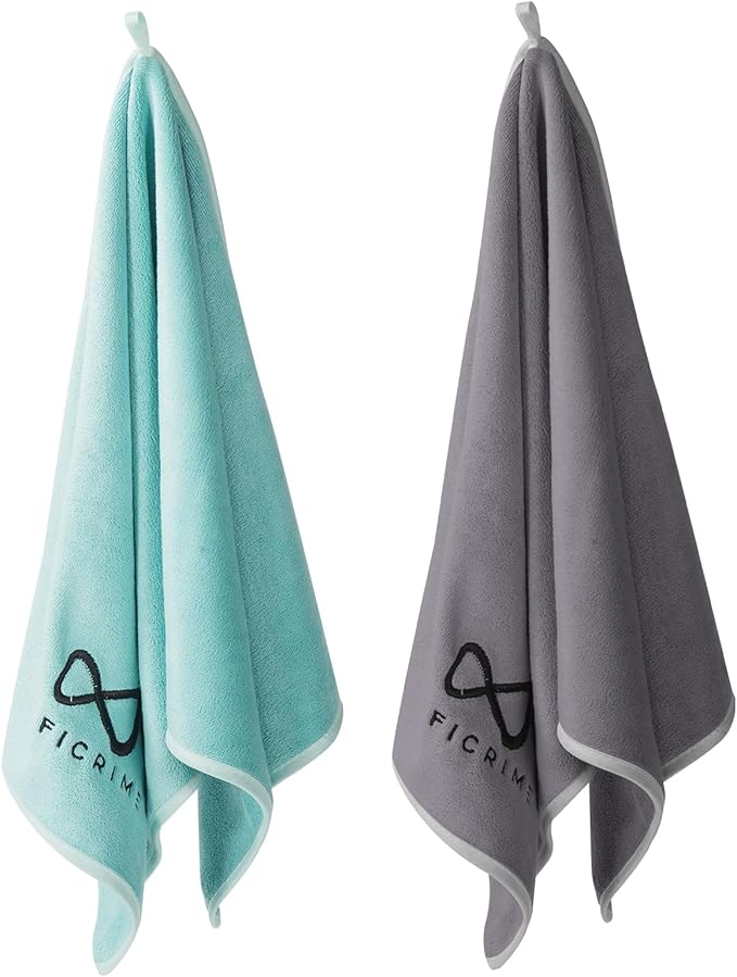 2 Pack Microfiber Gym Towels, 380 GSM 15"x31" Bigger Size Super Soft Quick-Drying Towels for Workout, Yoga, Fitness, Sports, Sweat Absorbent & Lightweight