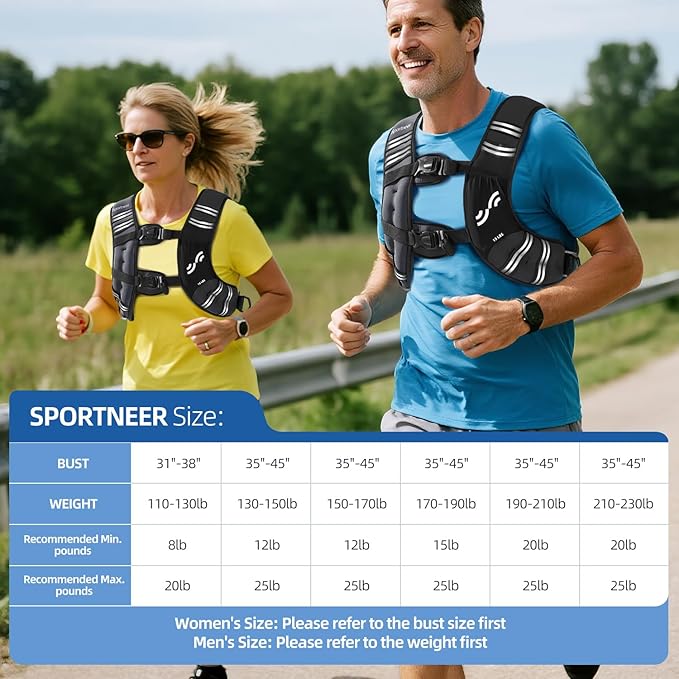 Sportneer Weighted Vest Woman: 8lb/12lb/15lb/20lb/25lb Weight Vest for Walking with Phone Bag, Adjustable Women Weighted Vest for Running Rucking Vest for Jogging Strength Training Weight Loss