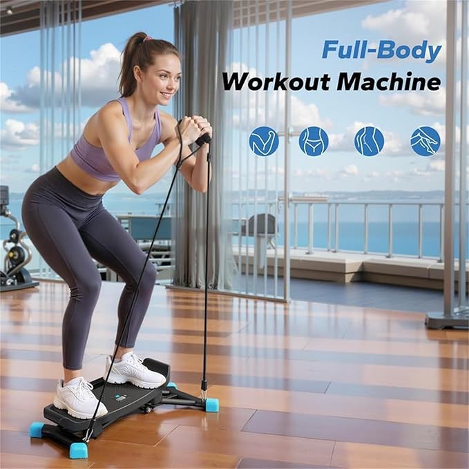 Balance Board, All-Motion Trainer, Portable Ski Balancing Machine with LCD Monitor, Balance Board with Resistance Bands, Burn Fat, Sculpt Curves & Feel Stronger