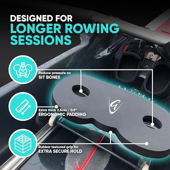 Godfrey Booster Rowing Boat Seat Pad for Men & Women - Anti-Slip Rower Pad for in-Boat, Concept 2, Water Rowers & Rowing Machines