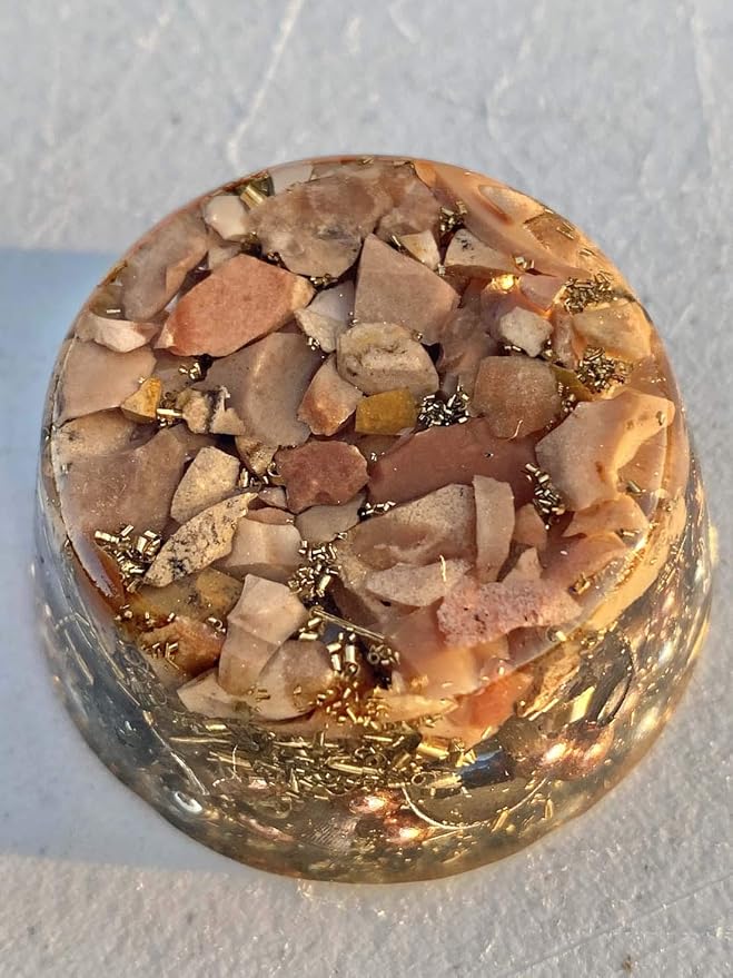 Dendritic Jasper Orgone Generator Energy Accumulator 7.83Hz/432Hz/528Hz/Advance Harmonics Many Beautiful Ingredients! (Dendritic Jasper)