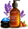 Gya Labs Lavender Relaxation Massage Oil - 8.45 Fl Oz - with Massage Roller Ball - Fast Absorbing 100% Pure Natural Blend of Spa Quality Oils for Skin, Muscle Relaxing - Calming, Aromatic, Self-Care