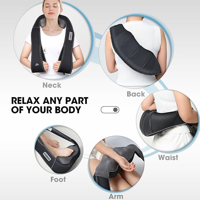 MagicMakers Electric Shiatsu Neck Massager with Heat - Pain Relief for Back, Shoulders & Feet - Gifts for Men, Women, Mom, Dad - From Daughter or Son - Ideal for Christmas, Mother's Day & Father's Day