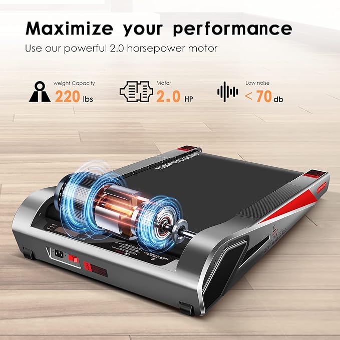 Egofit Walker Pro/Plus Smallest Under Desk Treadmill Walking Pad, Small & Compact Walking Treadmill with Fixed 5% Incline to Fit Desk Perfectly and Home & Office with APP & Remote Control