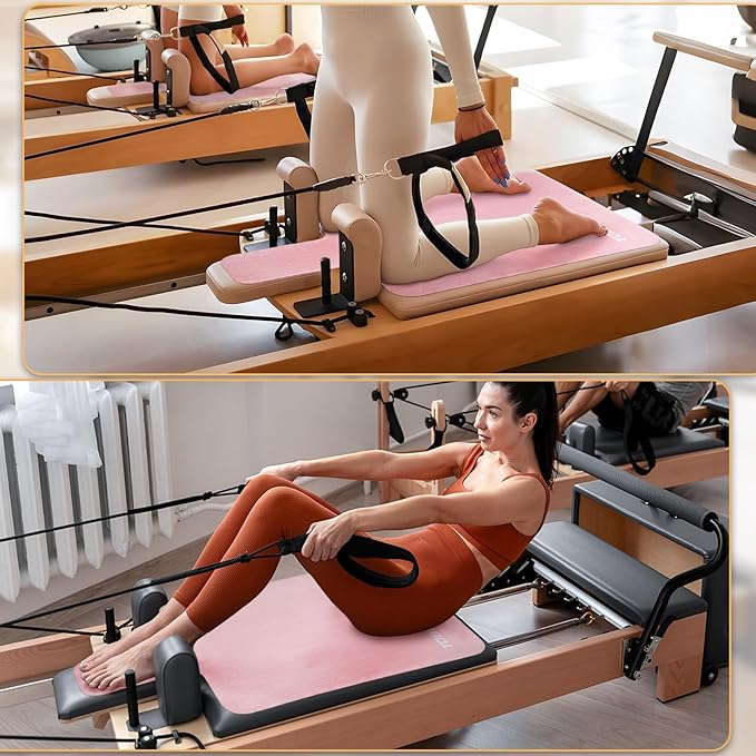 Pilates Reformer Mat Towel - 39in x 24in Non-Slip Suede Pilates Reformer Mat Cover for Pilates Enthusiast to Practice, Lightweight - Soft Surface - Silicone-Backing, Sweat-Wicking, Quick-Drying