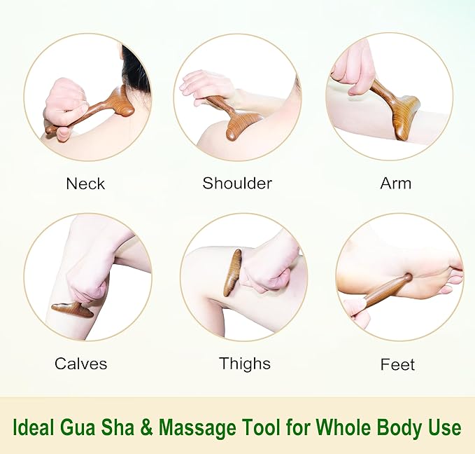 Lymphatic Drainage Massager, Wooden Massage Tools, Body Gua Sha Paddle. Wood Lymphatic Drainage Tool for Maderoterapy Muscle Release Pain Relief Trigger Point Deep Tissue Anti-cellulite 6.1×3.5”