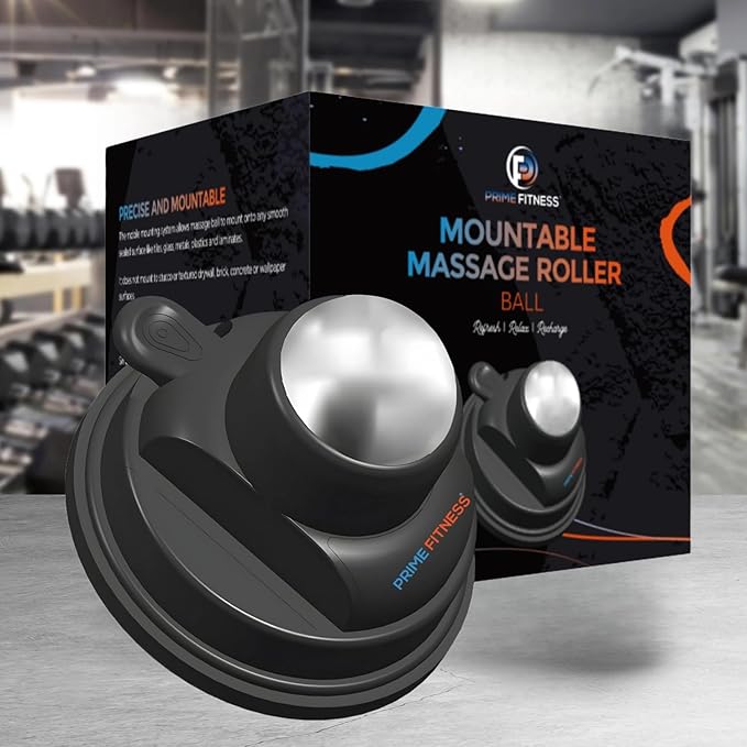 PRIME Fitness Wall Mounted Massage Ball | Cold Therapy | Back Massager | Cryo Stick | Relieve Muscle Pain (360 Massager)