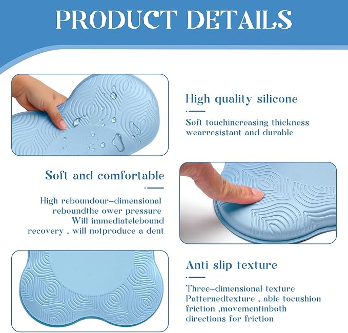 2 Packs Yoga Knee & Elbow Cushions - Extra Thick Foam for Knees, Elbows, Wrists, Hands & Head - Pilates & Kneeling Pads - Support Foam Pads for Women & Men