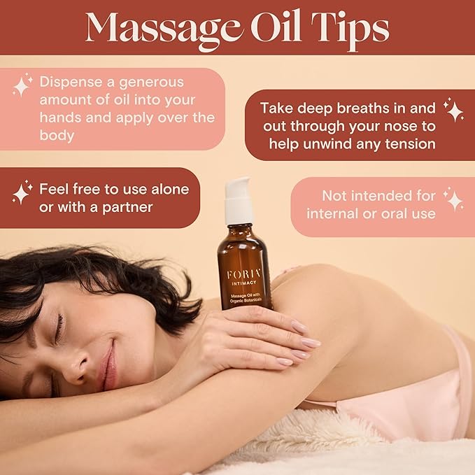 Foria Massage Oil - Organic, Natural Herbal Body Oil with Jojoba - 3.9 Fl Oz