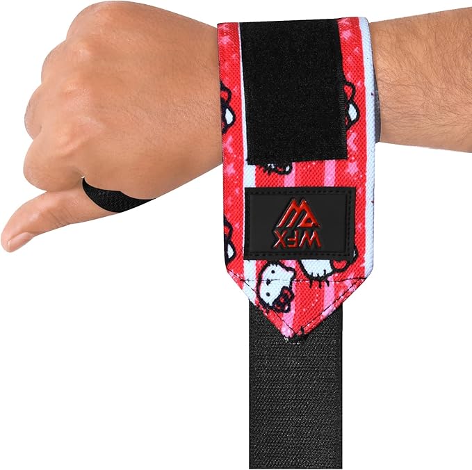 Gym Wrist Wraps Fitness Workout Training Heavy Weight Lifting Wrist Straps Support Thumb Loops Adjustable Pair Brace Strong Grip Powerlifting Bodybuilding