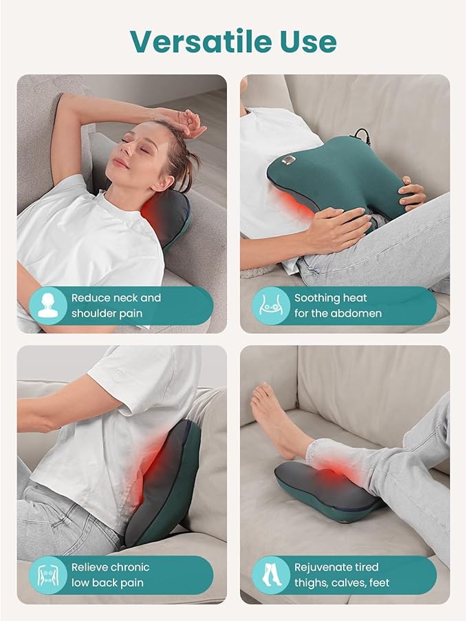 BOB AND BRAD Back Massager with Heat FSA Eligible/HSA Eligible, EZBack Corded Back Massager for Pain Relief Deep Tissue, Shiatsu Back and Neck Massage Pillow, Soothing Full-Body Relief for Women Men