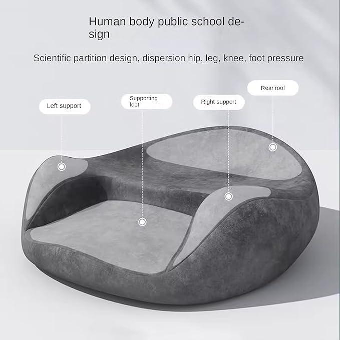Ergonomic Meditation Cushion, Suede Floor Seat for Yoga and Mindfulness Practice, Memory Foam, Curved Back Support (Light Green)