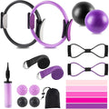 Pilates Ring Set - Complete Home Equipment Kit for Women with Magic Circle, Resistance Bands, Massage Balls, and Exercise for Toning and Flexibility