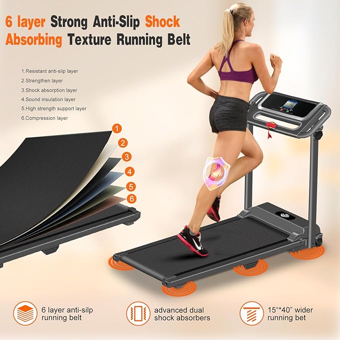 Treadmill with Handle Bar,3.0HP Walking Pad Treadmill,Portable Compact Walking Pad with Handle,Treadmills for Home Samll Space, Electric Small Treadmills,300 LBS Capaticy