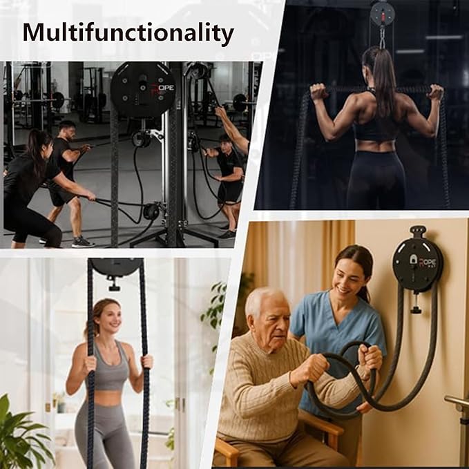 Endless Rope Trainer, Suspension Pulley Cable Machine with Adjustable Resistance, Pull Rope Fitness Training Equipment, for Physical Training
