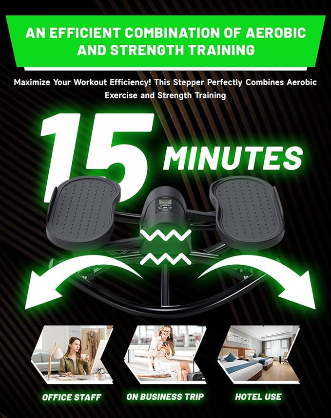 Rock Stepper, 2026 New Generation Rock Stepper Side-to-Side Machine for Home Exercise – Burn Fat Faster in 15 Minutes | Low-Impact Glutes with Digital Display & Anti-Slip Mat