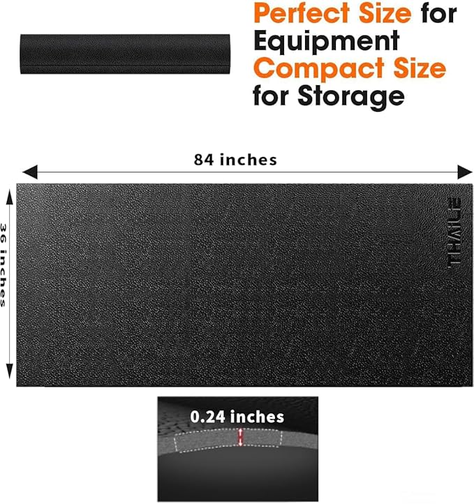 Treadmill Rowing Machine Mat for Carpet Floors 84x36,Adapted to Yosuda Rowing Machine,1/4 Thick Mat for Hardwood Floors, for Under Treadmill on Carpet,Exercise Equipment Mat,Noise Shock Absorption