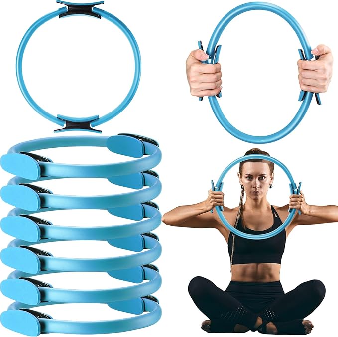 Syhood Pilates Ring 11. 81 Inch Pilates Circle Yoga Ring Magic Lightweight Flexible Workout Equipment for Fitness Physical Therapy Resistance Exercise Arms Legs