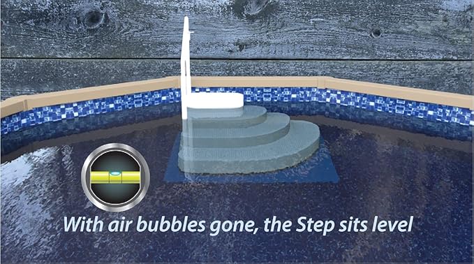 Aqua Select Resin Pool Steps for Above Ground Pools | Misty Grey | Heavy-Duty ABS Construction | 350 lb Capacity, Non-Slip Step Treads, & Handrail | Includes Liner Guard | No Weights Needed