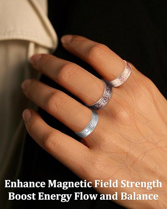 BioMag Copper Rings for Women, 99.99% Pure Copper Magnetic Rings Thumb Rings for Lymphatic Drainage, Adjustable Jewelry Gifts for Women