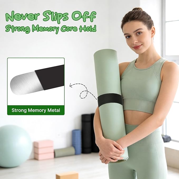 Aolamegs Yoga Mat Strap,Heavy Duty Bungee Straps Band,Wrap Organizer for Yoga Mat/Workout/Exercise(20" L x 2" W)