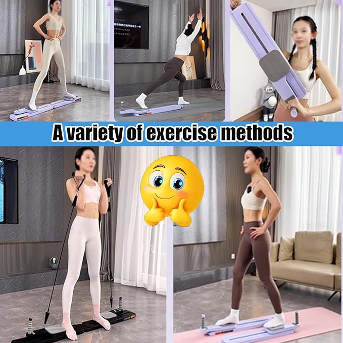 Floor Muscle Training Foldable Skiing Exerciser Leg Strength Split Exerciser Ski Machine Portable Body Slimming Trainer Kegel Trainer Workout Equipment(Black,Tension Rope Type)