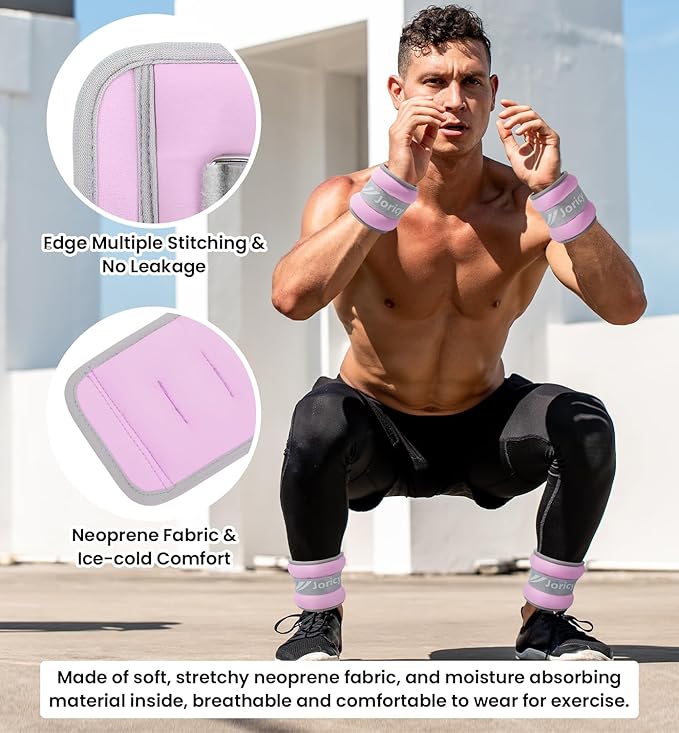 Ankle Weights A Pair of 1/2/3/4/6/8/10/12/20 LBS Wrist Leg Arm Weights for Women Men with Adjustable Straps, Strength weighted for Physical Therapy Running Walking Fitness Gym Workout
