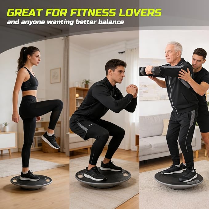 Wobble Aerobic Step Platform Balance Board with Non-skid Tpr Bump Surface, 360 Rotation for Stability Training, Versatile Home Gym Exercise Workout Step Aerobics Platform