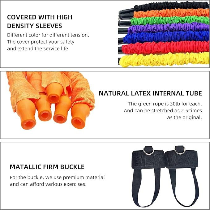 Vertical Jump Trainer, Resistance Bands Set for Leg and Thigh, Strength Agility Power Exercise Basketball Volleyball Football Tennis Training Equipment