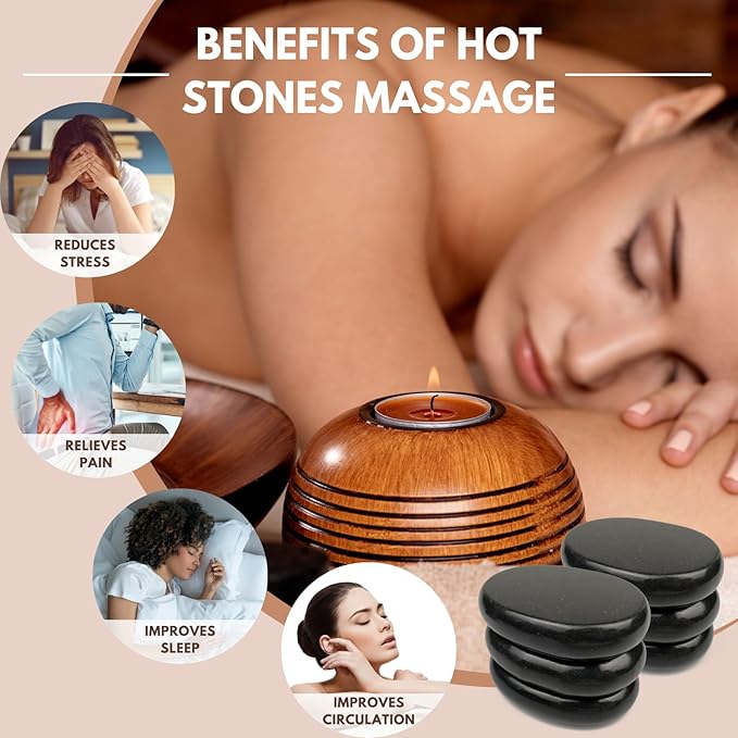 Hot Stones for Massage - Hot Rocks Mushroom Shaped Basalt Massage Stone for Home Spa Relaxing and Pain Relief