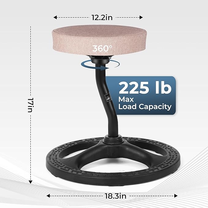 ADHD Chair for Kids, Yoga Chairs for Adults, Wobble Stool Active Flexible Seating Desk Chair with Non-Slip Base and Washable Seat Cover for Stability, Balance, Yoga, Office, School, Classroom