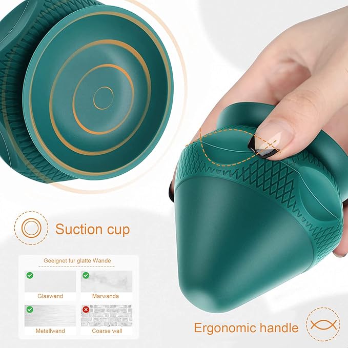 Trigger Point Massage Ball Deep Tissue, Manual Massage Balls Kit with Suction Cup to Relieve Muscle Pain and Tension in The Back, Neck, arms, Shoulders and Legs (Green)