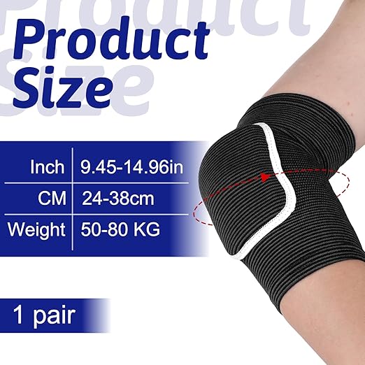 Compression Elbow Pads Arm Brace,Support Fitness Arm Protector Badminton Basketball Breathable Sleeve Wrap Soft Support Cushion for Men and Women(Black with white edges,S)
