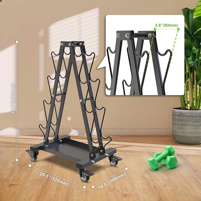 Kipika Heavy Duty 3 Tier Dumbbell Rack Multifunctional, Weight Rack for Dumbbells, Home Gym Equipment, Suitable for Storage of Dumbbell, Kettle Bell, Barbell Plate, Barbell Bar