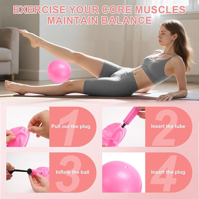 Pilates Equipment for Women - at Home Pilates Kit 18Pcs with Resistance Bands, Figure 8 Band & More for Full Body Strength, Flexibility & Core Workouts