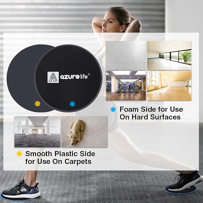 Exercise Core Sliders, Dual Sided Exercise Gliding Discs Use on Carpet or Hardwood Floors, Light and Portable, Perfect for Abdominal&Core Workouts