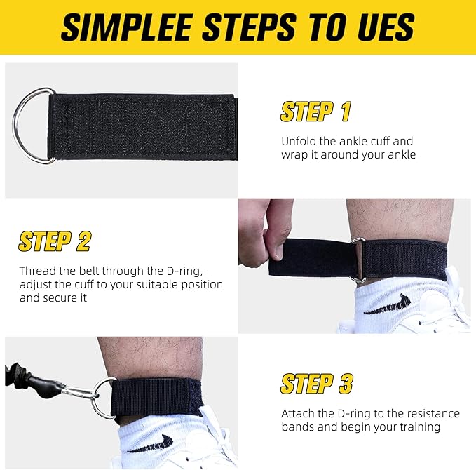 Vertical Jump Trainer Leg Strength Ankle Resistance Bands with Cuffs Workout Equipment for Fitness Basketball Volleyball Tennis Jumping Strength Training Equipment