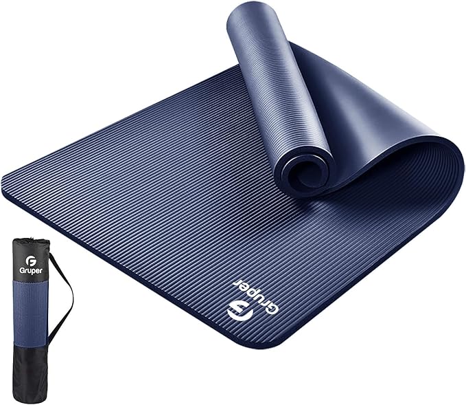 Gruper Yoga Mat Non Slip NBR Extra Thick Yoga Mat, 72"L x 32"/24"W x 0.6"/0.4"TH (185cm x 80cm/61cm x 15mm/10mm), Anti-Tear Exercise Mat with Carrying Strap and Bag, Workout Mats for Yoga, Pilates