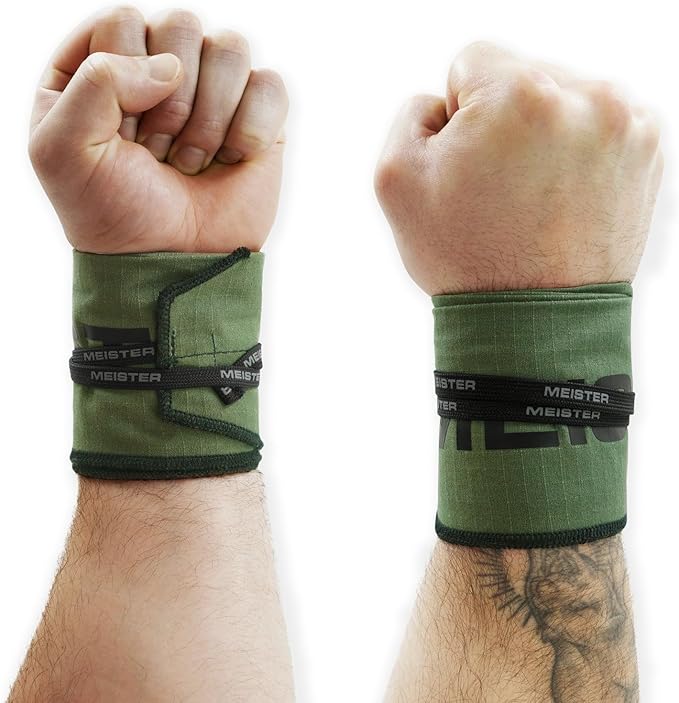Meister Lockdown Wrist Wraps - Adjustable Non-Stretch Support for Weightlifting, Strength & Cross Training