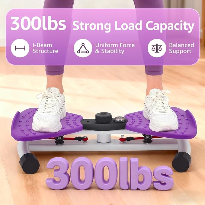 Waist Twister Machine Exercise, Ab Twister Board with LED Digital Display Track Time, Reps, 330 lbs Capacity Calories Noiseless Waist Twisting Fitness Tool with Resistance Bands And Elastic Bands