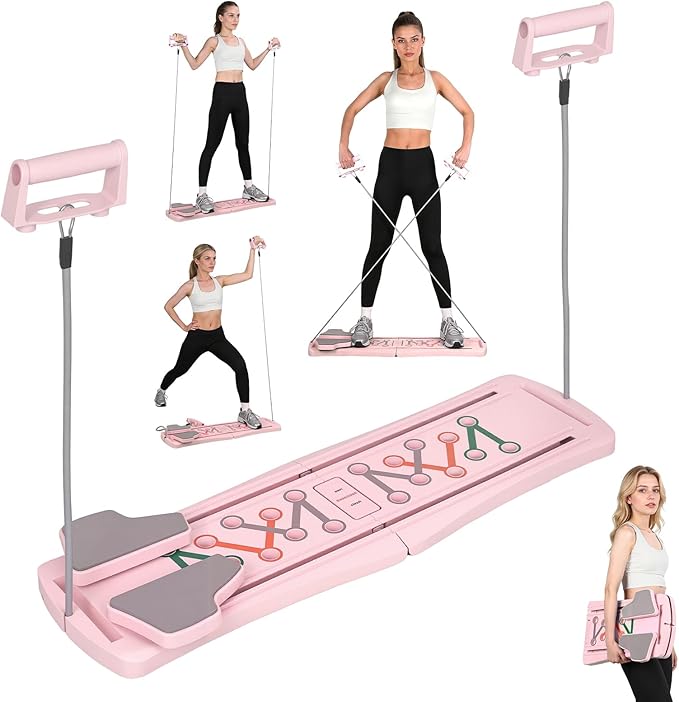 Pilates Board, Foldable Pilates Reformer for Home, Multifunctional Abdominal Trainer, Pilates Machine for Home Workout, Non Slip Lightweight Core Trainer for Plank Crunch Push Up