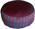 Meditation Cushion Zafu Pillow - Buckwheat and Kapok Fill - Global Weave Burgundy