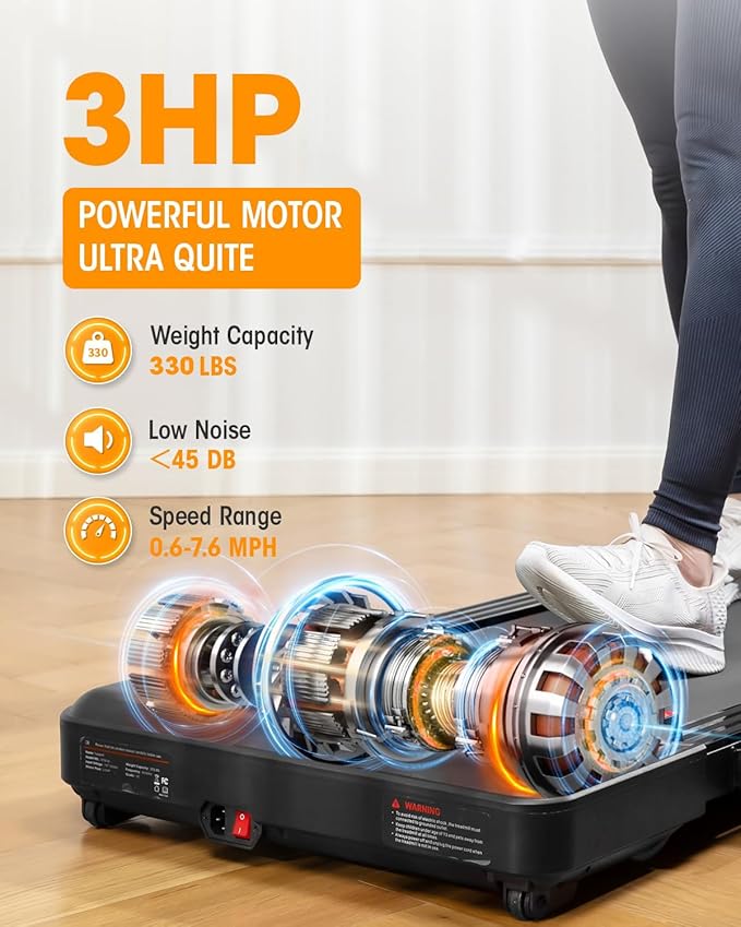 2.5HP Walking Pad with Incline 330lbs, 3 in 1 Walking Pad Treadmill 5-Level Big LED, Under Desk Treadmill for Home,Hike/Jog/Run,Portable,Small, with Remote Control,Assembly Free,Wider Belt