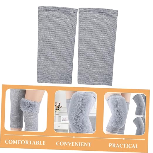 FRCOLOR 1pair Warm Knee Support Sleeve Elastic Knee Wraps for Outdoor Activities Ergonomic Design for Injury Prevention Comfortable and Breathable Material for Cold Weather Use