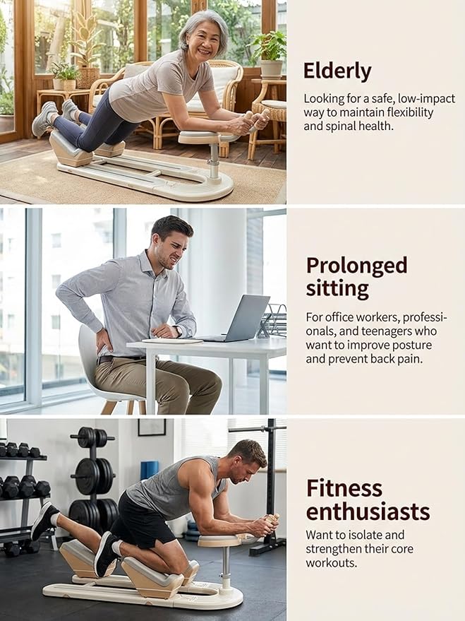 Spine Twist and Stretch Trainer Ab Machine Back Stretcher Core Workout Lower Back Training Full Body Stretch Crawling Exercise Fitness Twist Workout Waist Leg Training Machine