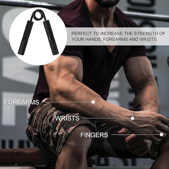 Hand Grip Strengthener and Finger Exerciser 100lbs Metal Heavy-duty Hand Gripper for Men Forearm Training Home Gym Strength Training Device Random Color