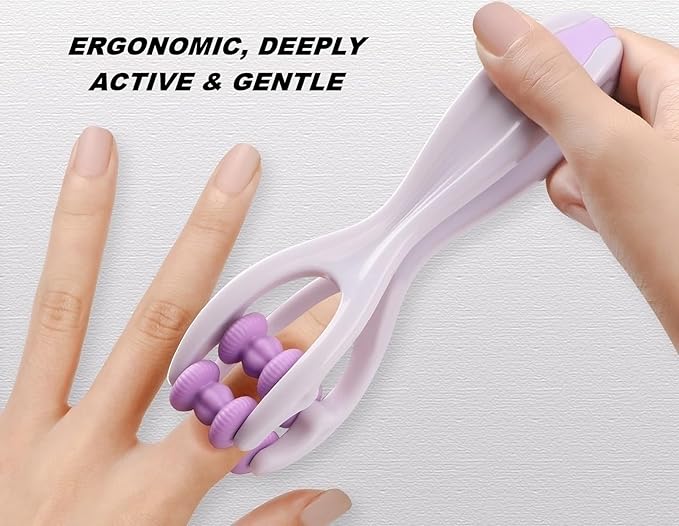 2pcs Finger Massager for Arthritis Finger Arthritis Pain Relief Manual Massage Tools Hand Massage Roller Thumb Massager for Woman Mothers Day Gift Palm Foot Acupressure Tool (Purple)