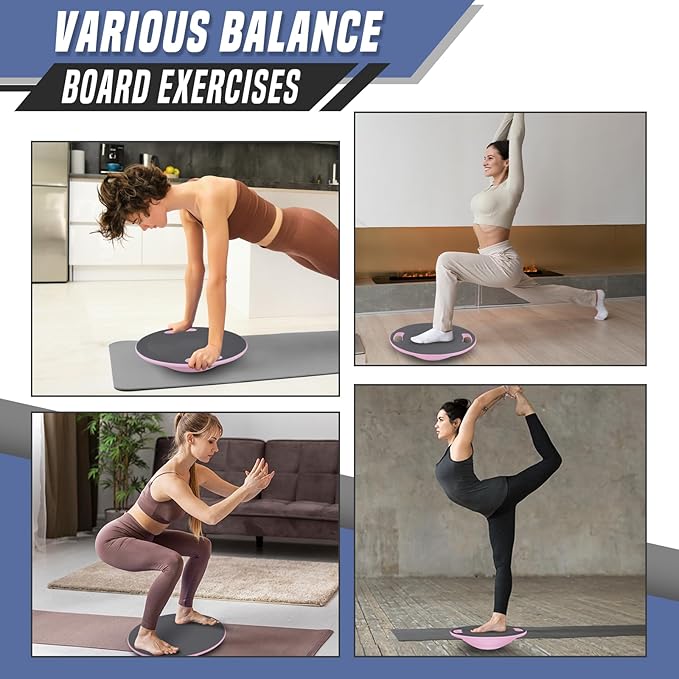 Wobble Balance Board with 15.5" No-Skid Surface for Core Trainer Physical Therapy, Home Office Exercise Balance Board for Woman & Man
