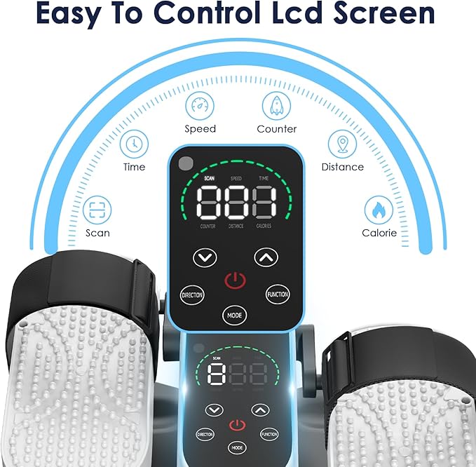 2025 New Under Desk Elliptical Machine,Portable Seated Pedal Exercise Machine for Seniors, 12 Adjustable Speed Elipse Leg Exerciser with Remote Control,Quiet Foot Exercise Machine for Home Office