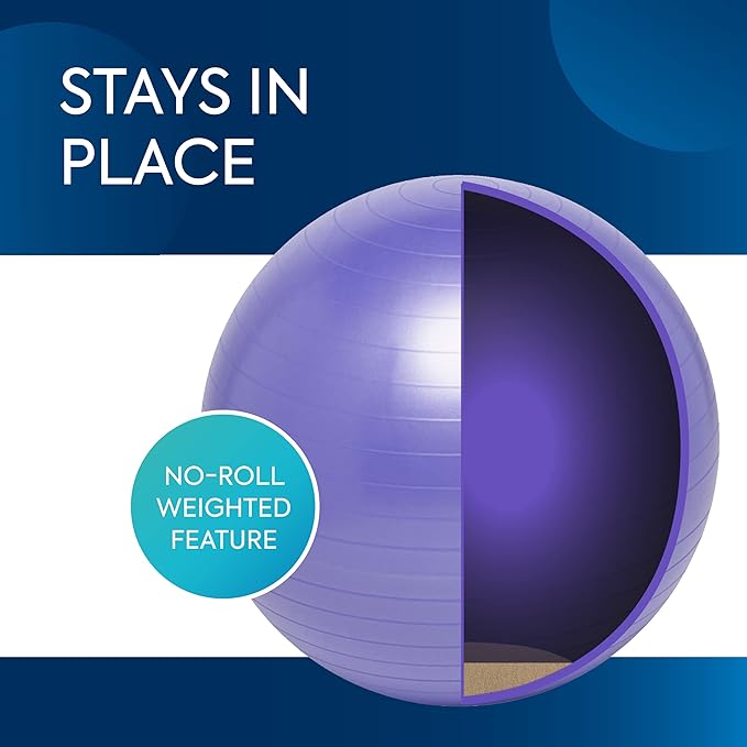 Bouncyband Balance Ball – Create Flexible Seating to Improve Focus at School, Office, or Home with This No-Roll Weighted Ball
